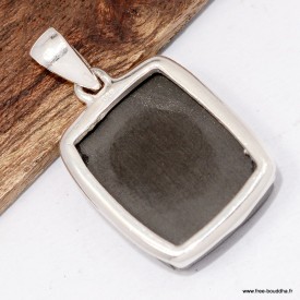 Pendentif Shungite Élite rectangulaire – Argent 925 – Authentique