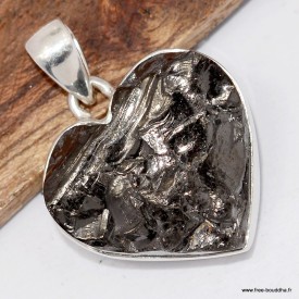 Pendentif Shungite Élite Argentée cœur – argent 925 authentique