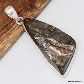 Pendentif Shungite Élite brute origine Carélie forme libre - Pendentifs pierres naturelles