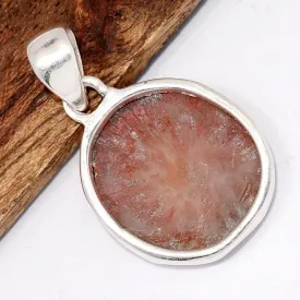 Pendentif corail rouge corné asymétrique - Argent 925 - Bijoux en Corail