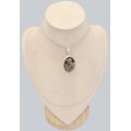 Pendentif Pyrite dorée brute sur roche-mère – Argent 925 fait main