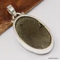 Gros Pendentif pyrite dorée en argent 925 - Pendentifs pierres naturelles