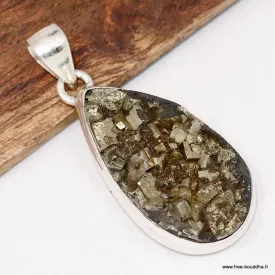Pendentif en Pyrite dorée naturelle – fait main - Pendentifs pierres naturelles