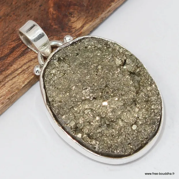 Pendentif Protection & Vitalité – Pyrite dorée - Pendentifs pierres naturelles