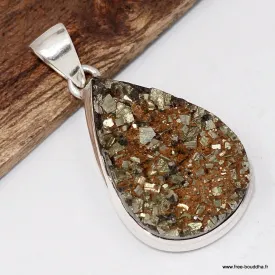 Pendentif Pyrite dorée, pierre de vitalité - Pendentifs pierres naturelles