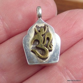 Petit Pendentif tibétain Om en argent 925 - Pendentifs tibétains bouddhistes