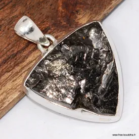 Pendentif Shungite Elite triangulaire - Argent 925 - Pendentifs pierres naturelles