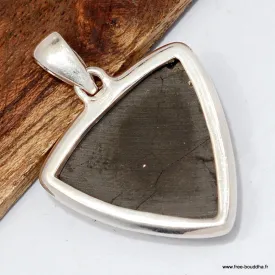 Pendentif Shungite Elite triangulaire - Argent 925 - Pendentifs pierres naturelles