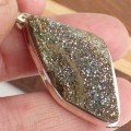 Pendentif argent Pyrite arc-en-ciel asymétrique - Pendentifs pierres naturelles