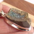 Pendentif Pyrite arc-en-ciel bleu foncé cuivré - Pendentifs pierres naturelles