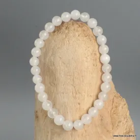 Bracelet en Jade blanc authentique - perles 6 mm - Bracelet en perles et Pierres naturelles