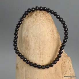 Bracelet Obsidienne noire authentique, perles 4 mm - Bracelet en perles et Pierres naturelles