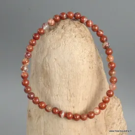 Bracelet Jaspe rouge authentique, perles 4 mm - Bracelet en perles et Pierres naturelles