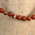 Bracelet Jaspe rouge authentique, perles 4 mm - Bracelet en perles et Pierres naturelles