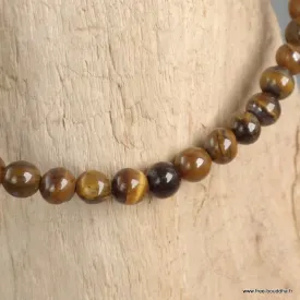 Bracelet Oeil de Tigre, perles naturelles de 4mm - Bracelet en perles et Pierres naturelles