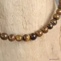 Bracelet Oeil de Tigre, perles naturelles de 4mm - Bracelet en perles et Pierres naturelles