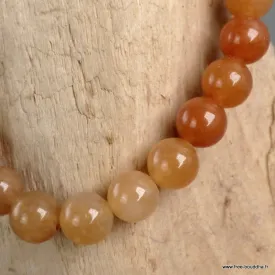 Bracelet Aventurine orange grade A, perles naturelles 6 mm - Bracelet en perles et Pierres naturelles