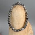 Bracelet Larvikite pierre de lune noire, perles 6 mm - Bracelet en perles et Pierres naturelles