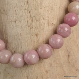 Bracelet Rhodonite 6 mm – Apaisement émotionnel – Perles naturelles