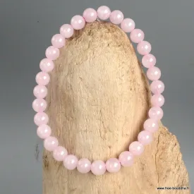Bracelet Quartz Rose naturel, perles 6mm, grade AB - Bracelet en perles et Pierres naturelles