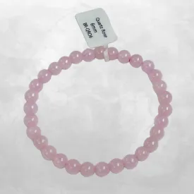 Bracelet Quartz Rose naturel, perles 6mm, grade AB - Bracelet en perles et Pierres naturelles