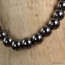 Bracelet Hématite perles 6 mm, pierres naturelles - Bracelet en perles et Pierres naturelles