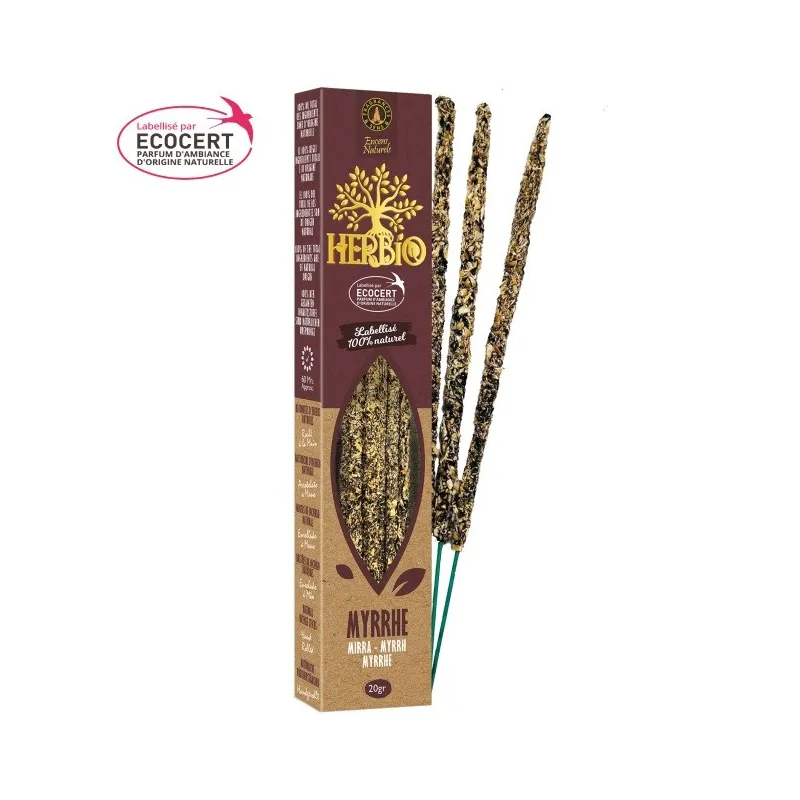 Encens Myrrh Herbio smudge, 20 gr, Ecocert bio - Encens tibétains, accessoires
