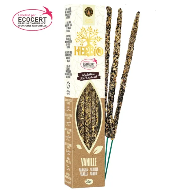 Encens Vanille bio, Herbio smudge, 20 gr, Ecocert - Encens tibétains, accessoires