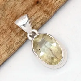 Pendentif Verre de Lybie Authentique facetté forme ovale - Pendentifs pierres naturelles