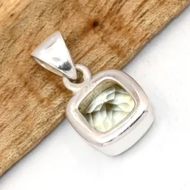 Pendentif Verre de Lybie Authentique carré facetté - Pendentifs pierres naturelles