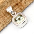 Pendentif Verre de Lybie Authentique carré facetté - Pendentifs pierres naturelles