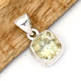 Pendentif Verre de Lybie Authentique carré facetté - Pendentifs pierres naturelles