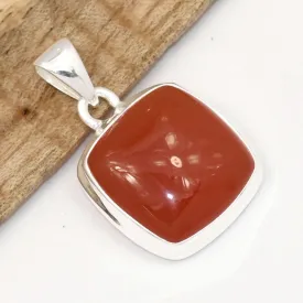 Pendentif Cornaline cabochon forme carrée - Pendentifs pierres naturelles