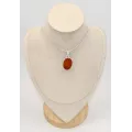 Pendentif Cornaline authentique cabochon forme ovale - Pendentifs pierres naturelles
