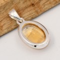 Pendentif Citrine naturelle cabochon forme ovale - Pendentifs pierres naturelles