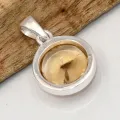 Pendentif Citrine naturelle cabochon forme ronde - Pendentifs pierres naturelles
