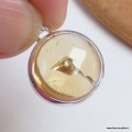 Pendentif Citrine naturelle forme ronde – Argent 925 authentique