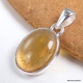 Pendentif Citrine naturelle ovale – Argent 925 authentique
