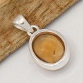 Pendentif Citrine naturelle ovale – Argent 925 authentique