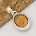 Pendentif ovale Citrine naturelle cabochon - Pendentifs pierres naturelles