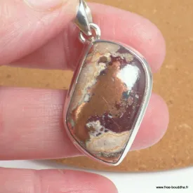 Rare Pendentif Cuivre sur Agate forme libre - Bijoux en Cuivre sur Agate