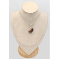 Pendentif Cuivre sur Agate forme libre – Argent 925 authentique