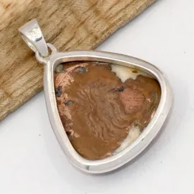 Gros Pendentif Cuivre sur Agate forme goutte - Bijoux en Cuivre sur Agate