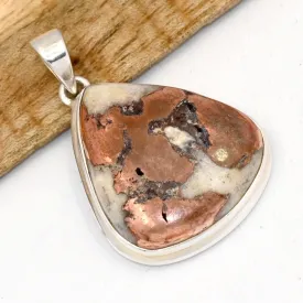 Gros Pendentif Cuivre sur Agate forme goutte - Bijoux en Cuivre sur Agate