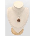 Pendentif goutte Cuivre sur Agate – Pièce unique en argent 925