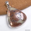 Pendentif goutte Cuivre sur Agate – Pièce unique en argent 925