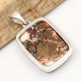 Pendentif Cuivre sur Agate rectangulaire 22 gr - Bijoux en Cuivre sur Agate