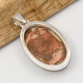 Rare Pendentif Cuivre sur Agate ovale 22 gr - Bijoux en Cuivre sur Agate