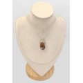 Pendentif ovale Cuivre sur Agate – Argent 925, pièce de 22 g