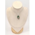 Pendentif Aquaprase ovale argent 925 – apaisement, clarté, renouveau